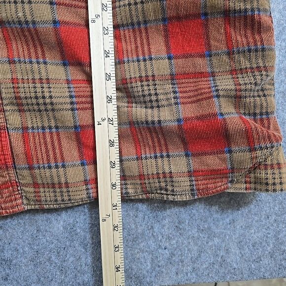 Wolverine Button Up Jacket Men's XL Corduroy Orange Plaid Fleece Lined Insulated - Picture 7 of 12